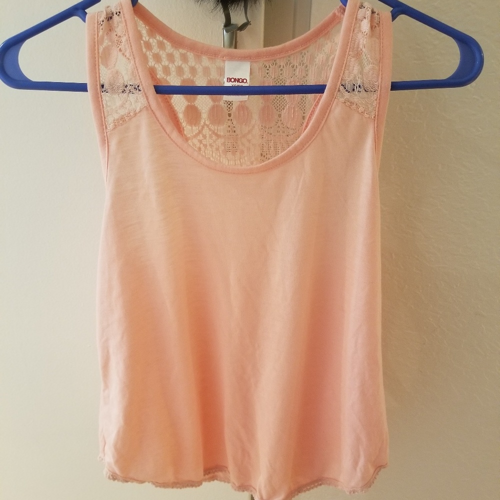 NWOT Peach, embroidered top